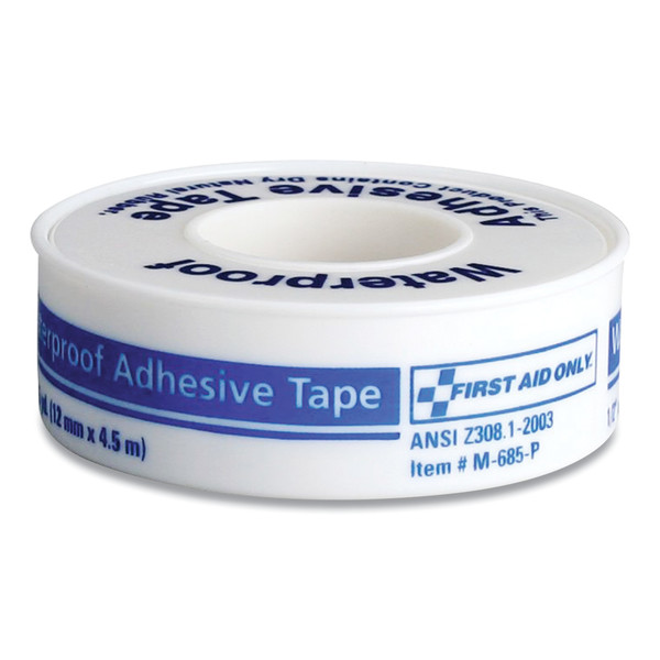 First Aid Only Waterproof-Adhesive Medical Tape, 1" Core, 0.5" x 15 ft, White 730014